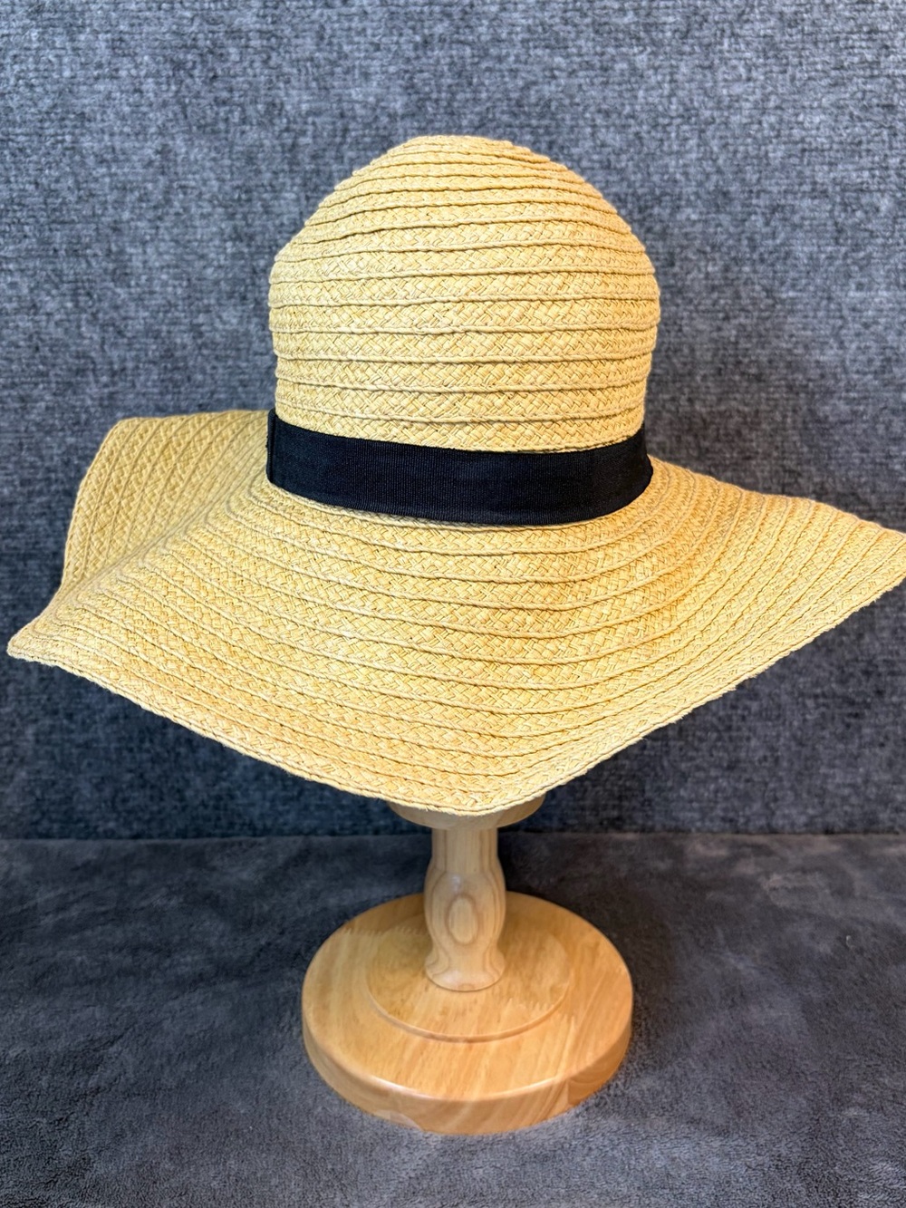 Tommy Bahama Yellow Straw Wide-Brim Sun Hat with Black Band